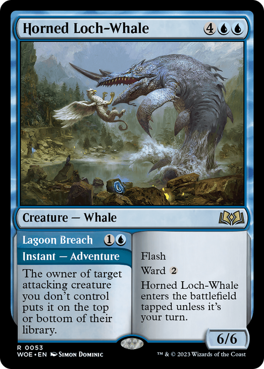 Horned Loch-Whale // Lagoon Breach (WOE-053) - Wilds of Eldraine Foil