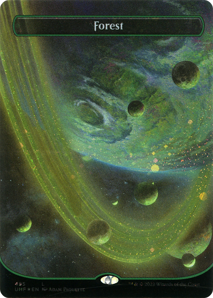 Forest (495) (Borderless) (Galaxy Foil) (UNF-495) - Unfinity (Borderless) Foil