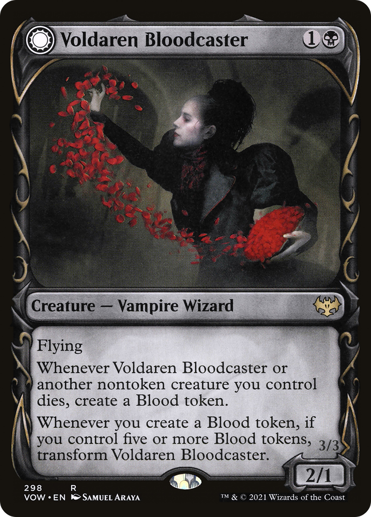 Voldaren Bloodcaster // Bloodbat Summoner (VOW-298) - Innistrad: Crimson Vow: (Showcase, Double Faced Transform)
