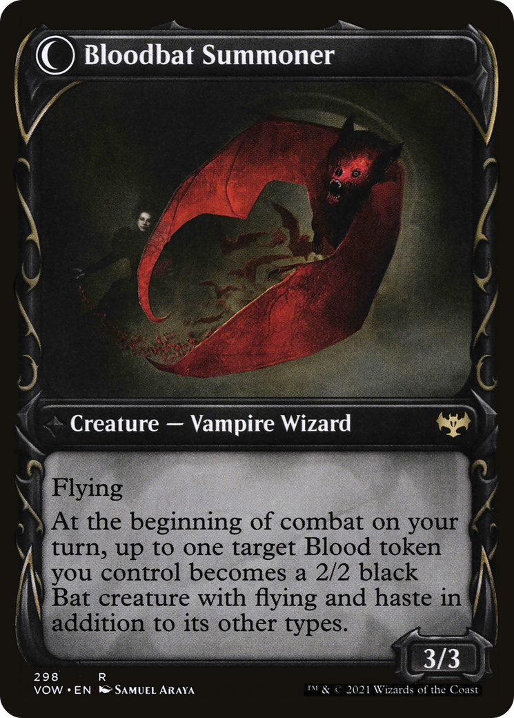 Voldaren Bloodcaster // Bloodbat Summoner (VOW-298) - Innistrad: Crimson Vow: (Showcase, Double Faced Transform)