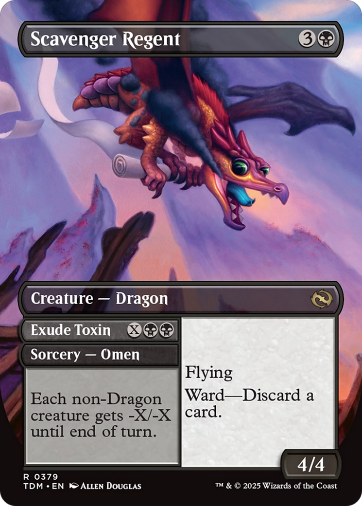 Scavenger Regent // Exude Toxin // Scavenger Regent (TDM-379) - Tarkir: Dragonstorm (Borderless)