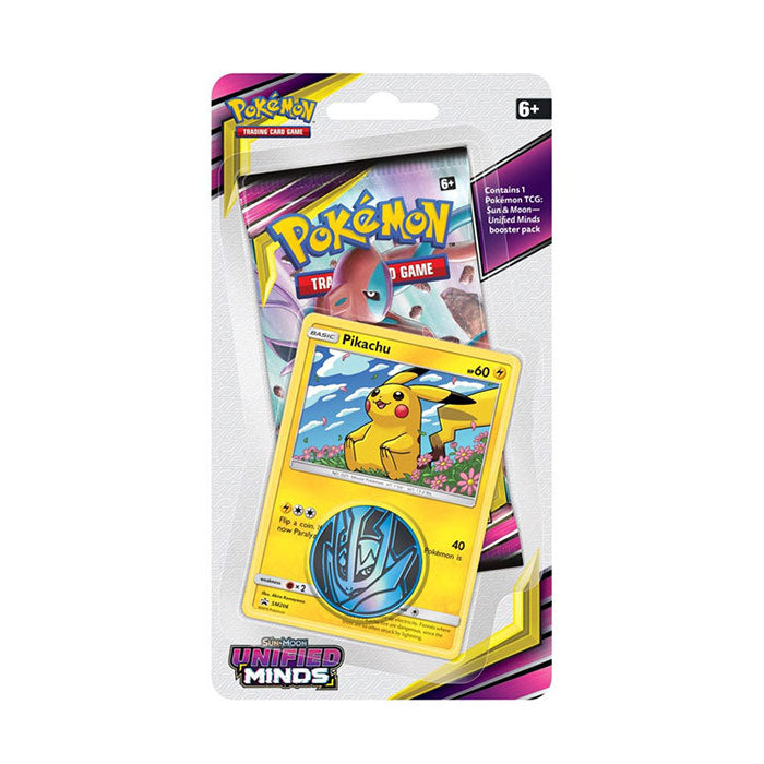 Pokemon TCG Sun & Moon Unified Minds Checklane Blister w/ Pikachu Promo