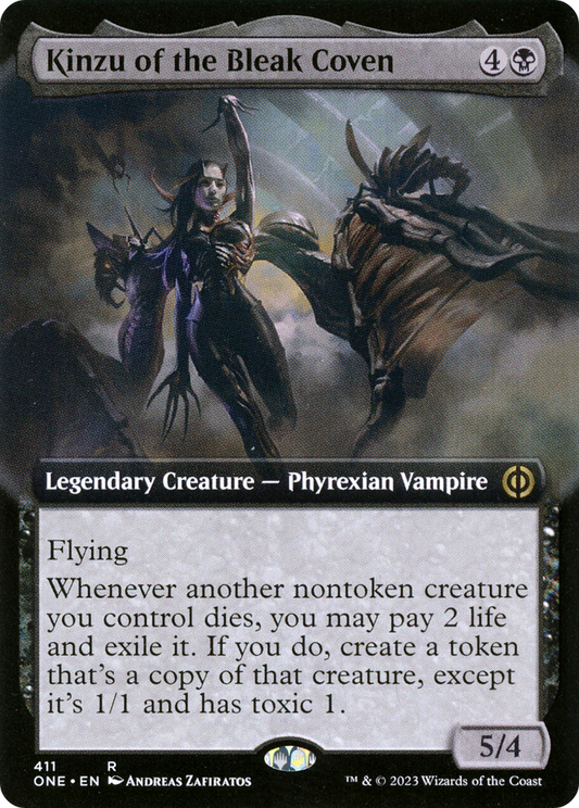 Kinzu of the Bleak Coven (ONE-411) - Phyrexia: All Will Be One: (Extended Art)