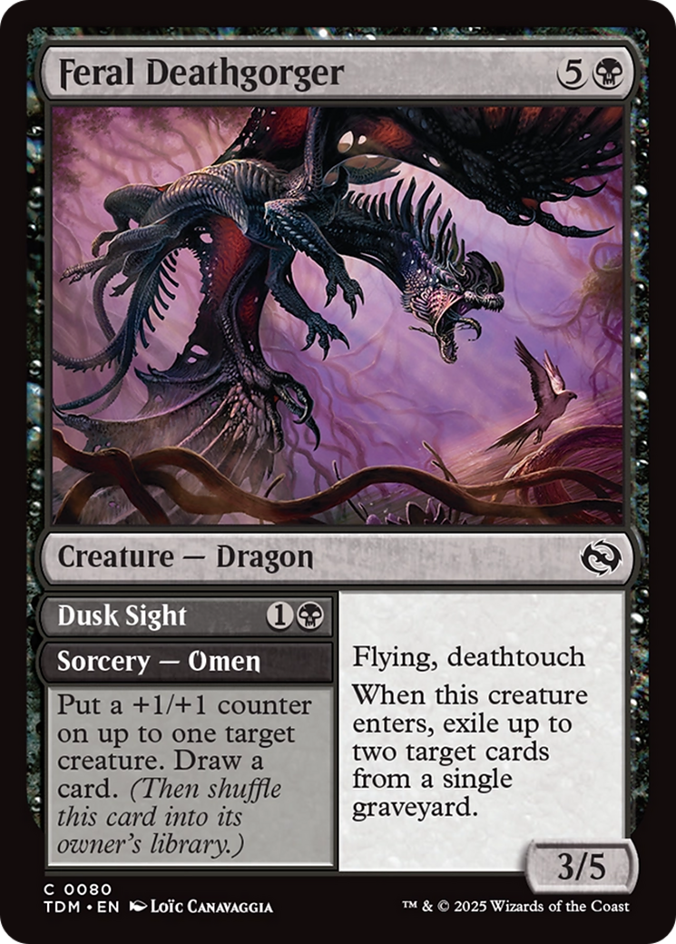 Feral Deathgorger // Dusk Sight (TDM-080) - Tarkir: Dragonstorm Foil