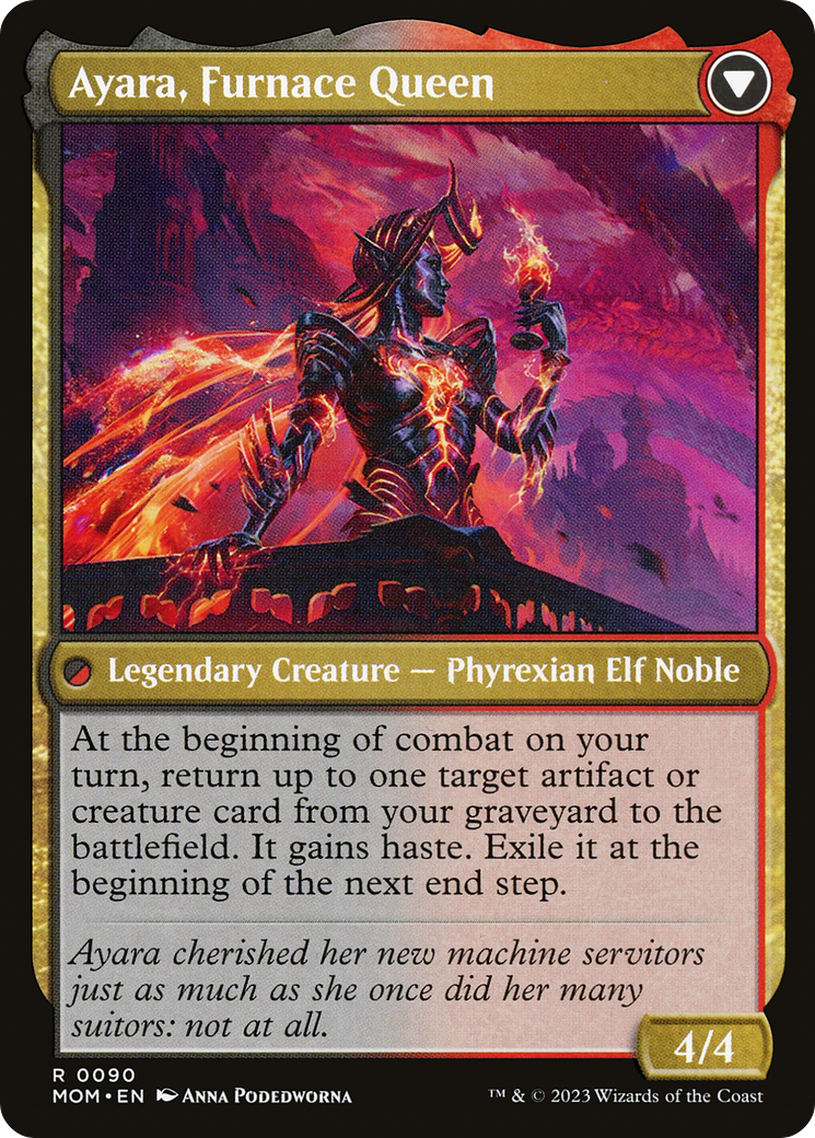 Ayara, Widow of the Realm // Ayara, Furnace Queen (MOM-090) - March of the Machine