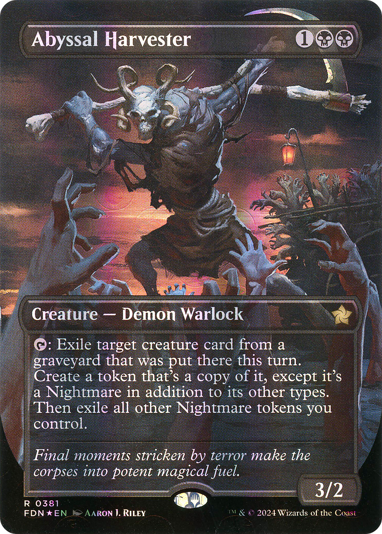 Abyssal Harvester (Borderless) (Mana Foil) (FDN-381) - Foundations (Borderless) Foil