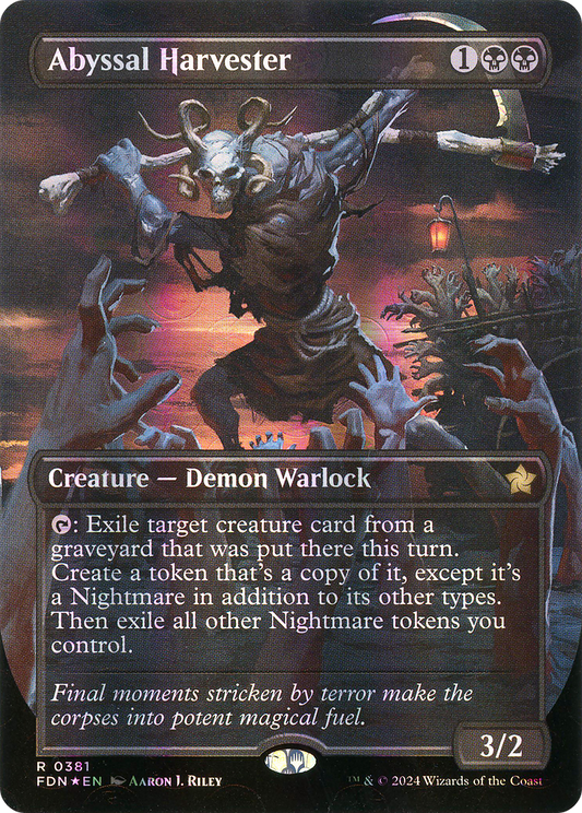 Abyssal Harvester (Borderless) (Mana Foil) (FDN-381) - Foundations (Borderless) Foil