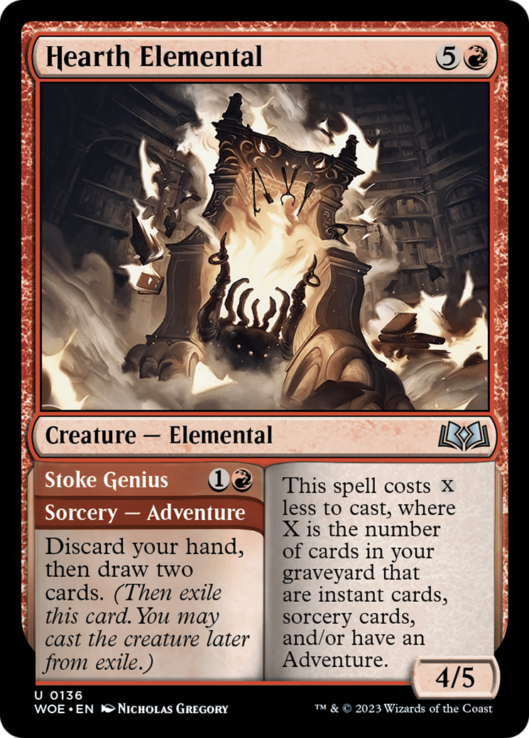 Hearth Elemental // Stoke Genius (WOE-136) - Wilds of Eldraine