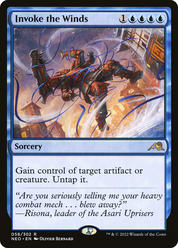 Invoke the Winds (NEO-058) - Kamigawa: Neon Dynasty Foil