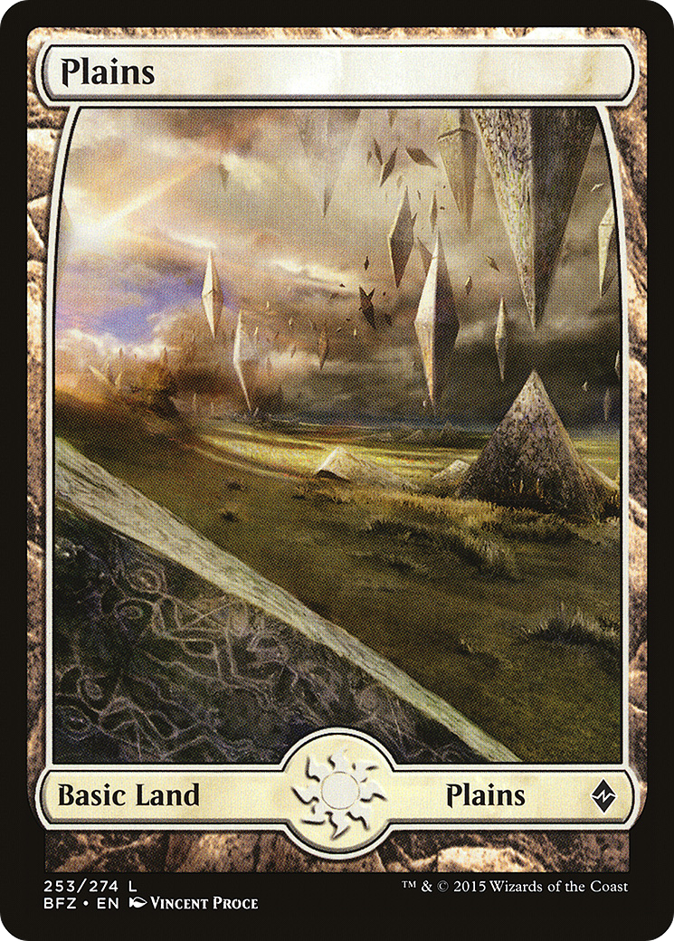 Plains (253) - Full Art (BFZ-253) - Battle for Zendikar Foil