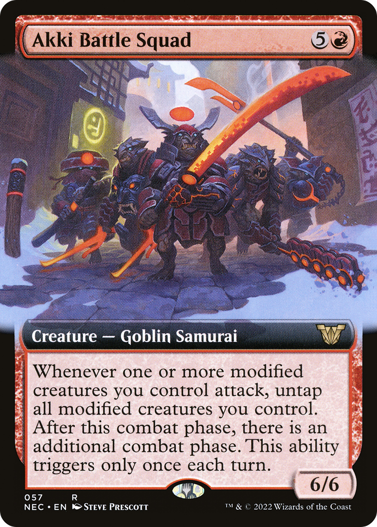Akki Battle Squad (Extended Art) (NEC-057) - Neon Dynasty Commander: (Extended Art)