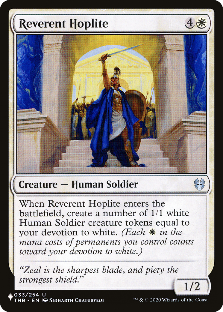 Reverent Hoplite (LIST-THB-33) - The List