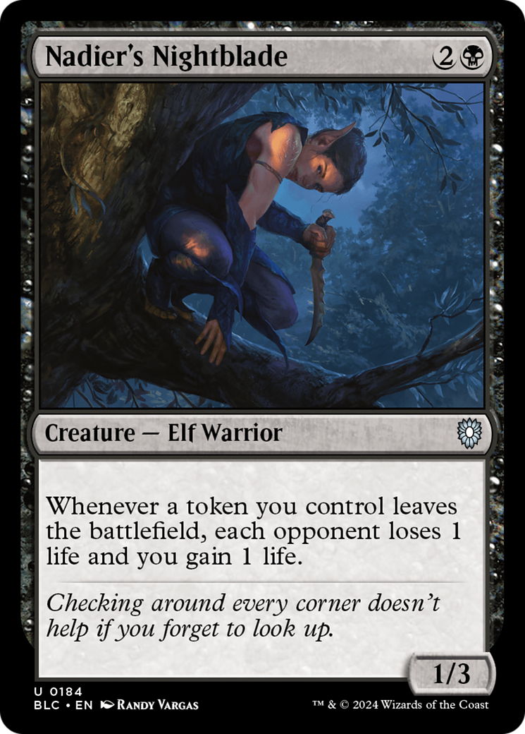 Nadier's Nightblade (BLC-184) - Bloomburrow Commander