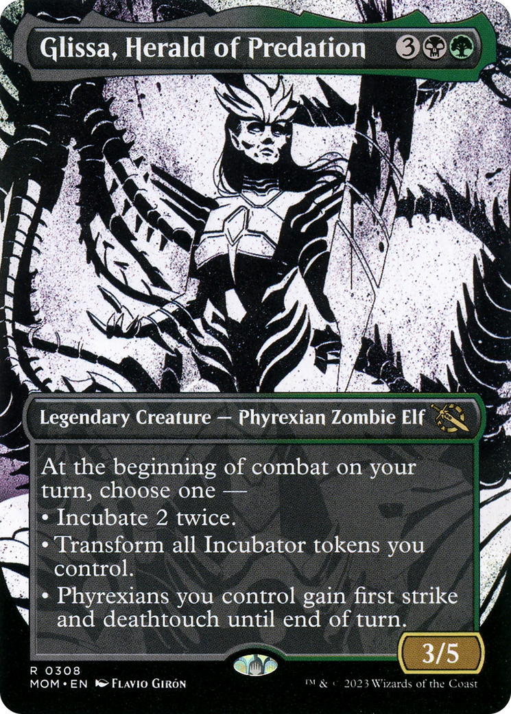 Glissa, Herald of Predation (MOM-308) - March of the Machine: (Showcase) (Borderless)