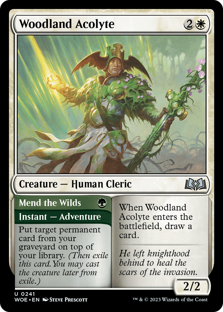 Woodland Acolyte // Mend the Wilds (WOE-241) - Wilds of Eldraine