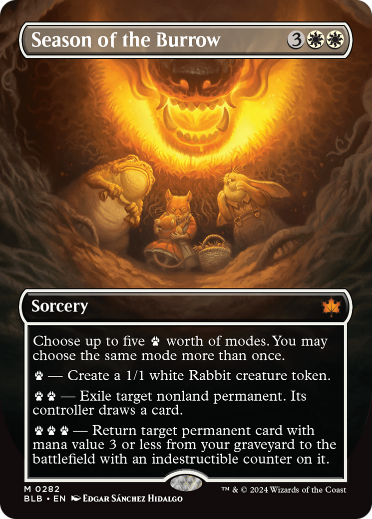 Season of the Burrow (BLB-282) - Bloomburrow: (Showcase) (Borderless) Foil