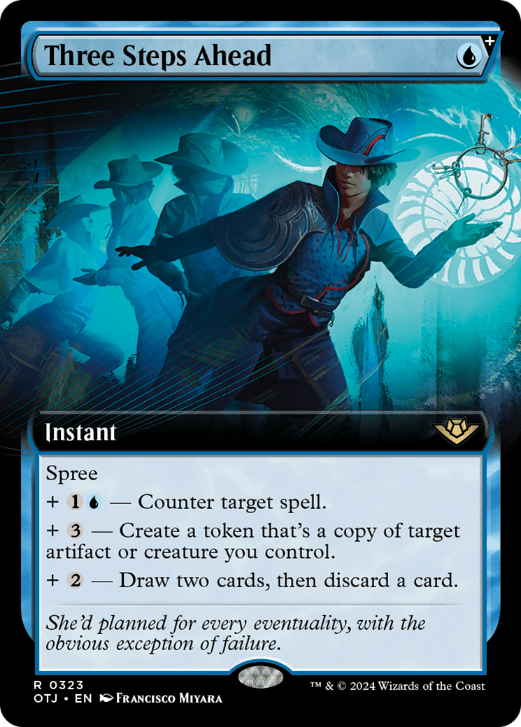 Three Steps Ahead (OTJ-323) - Outlaws of Thunder Junction: (Extended Art, spree) Foil