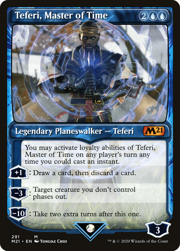 Teferi, Master of Time (Showcase) (291) (M21-291) - Core Set 2021: (Showcase) Foil