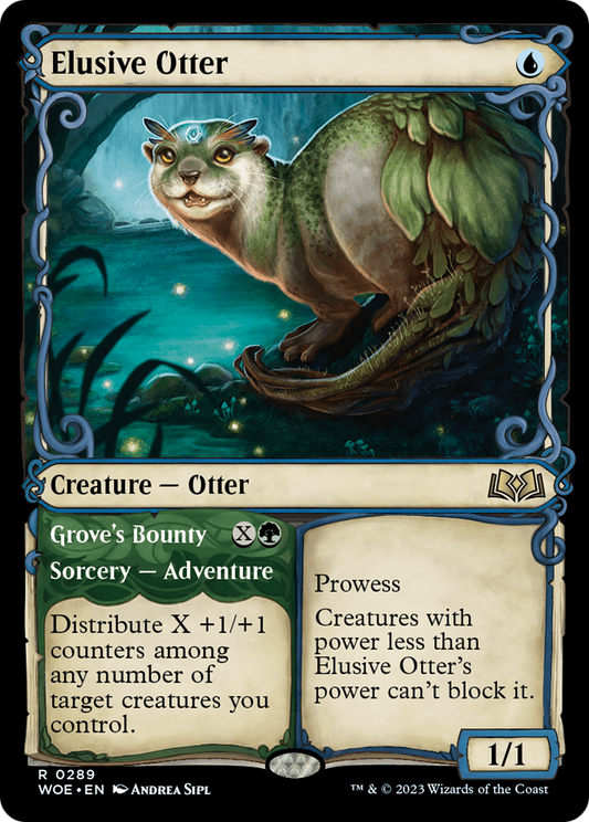 Elusive Otter // Grove's Bounty (WOE-289) - Wilds of Eldraine: (Showcase) Foil