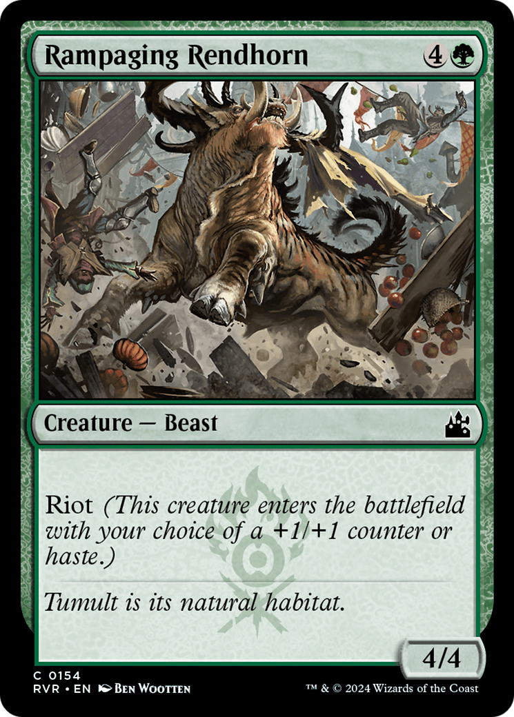 Rampaging Rendhorn (RVR-154) - Ravnica Remastered