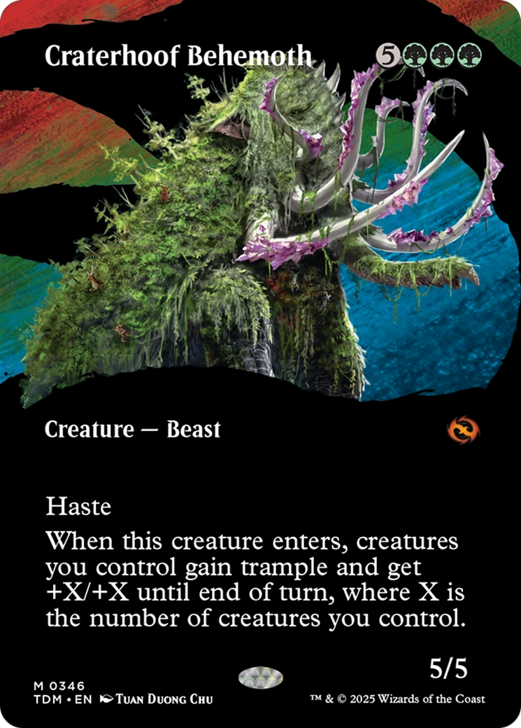 Craterhoof Behemoth (TDM-346) - Tarkir: Dragonstorm: (Showcase) (Borderless) Foil