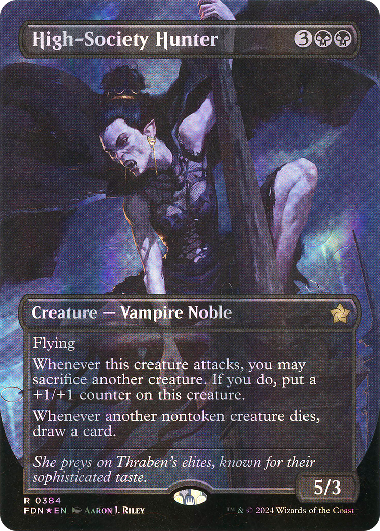 High-Society Hunter (Borderless) (Mana Foil) (FDN-384) - Foundations (Borderless) Foil
