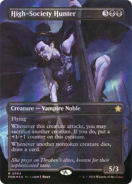 High-Society Hunter (Borderless) (Mana Foil) (FDN-384) - Foundations (Borderless) Foil