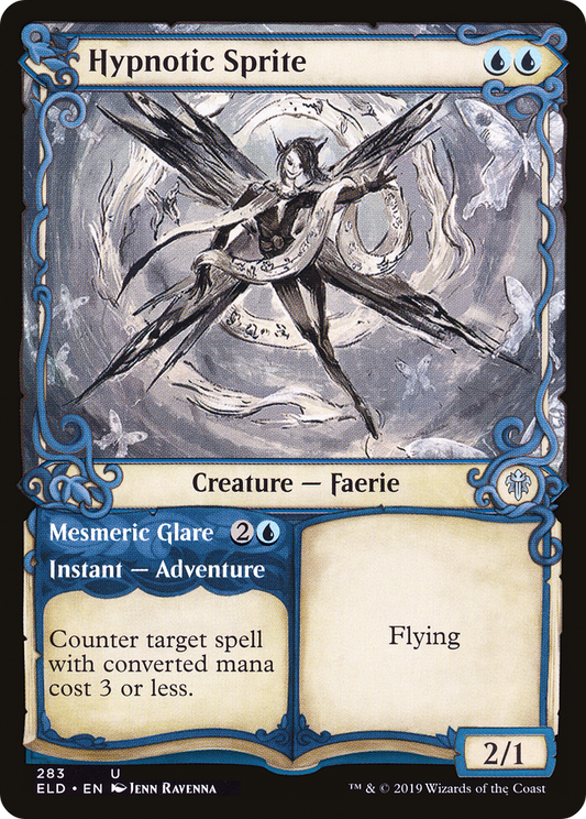 Hypnotic Sprite // Mesmeric Glare (ELD-283) - Throne of Eldraine: (Showcase) Foil