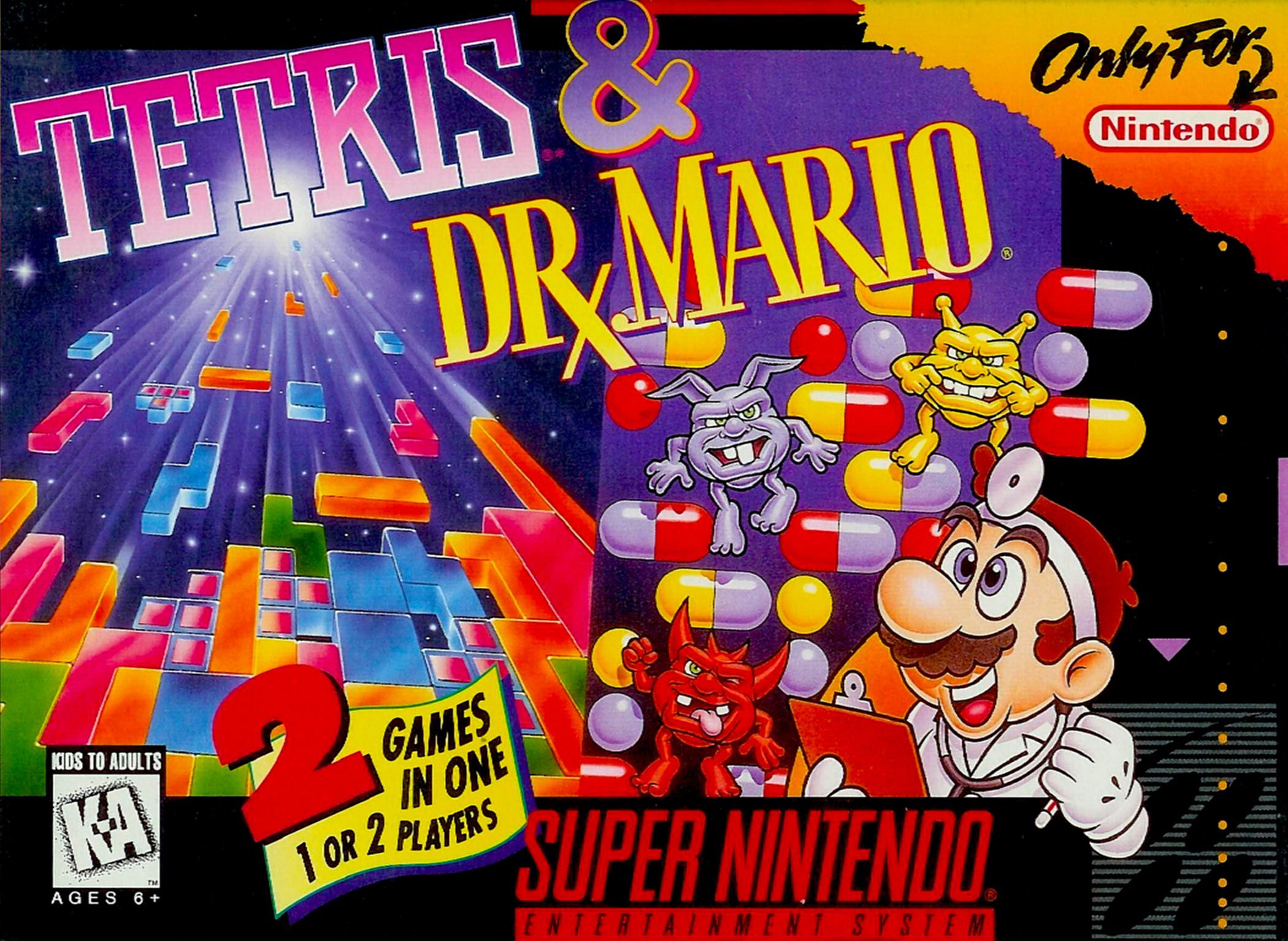 Tetris & Dr. Mario - Super Nintendo (SNES)