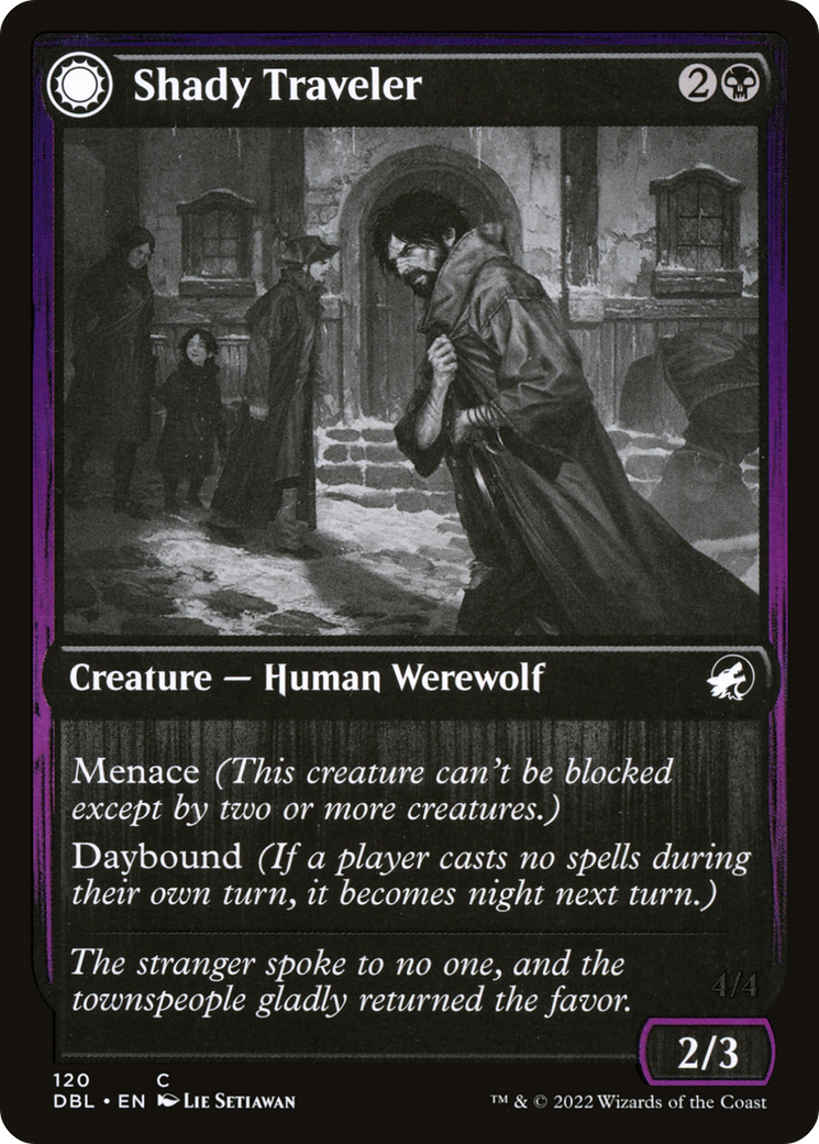 Shady Traveler // Stalking Predator (DBL-120) - Innistrad: Double Feature: (Double Faced Transform) Foil