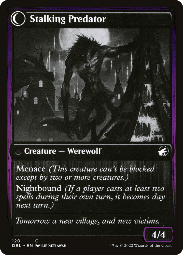 Shady Traveler // Stalking Predator (DBL-120) - Innistrad: Double Feature: (Double Faced Transform) Foil