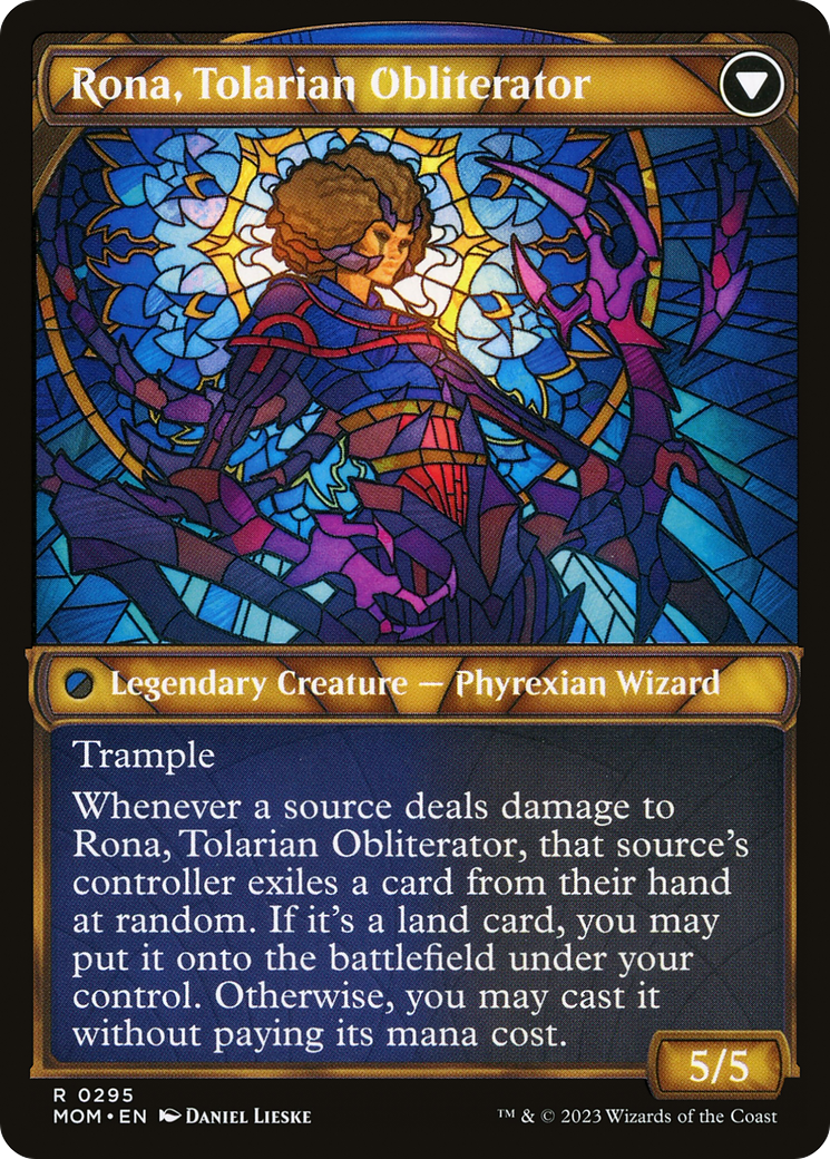 Rona, Herald of Invasion // Rona, Tolarian Obliterator (MOM-295) - March of the Machine: (Showcase)