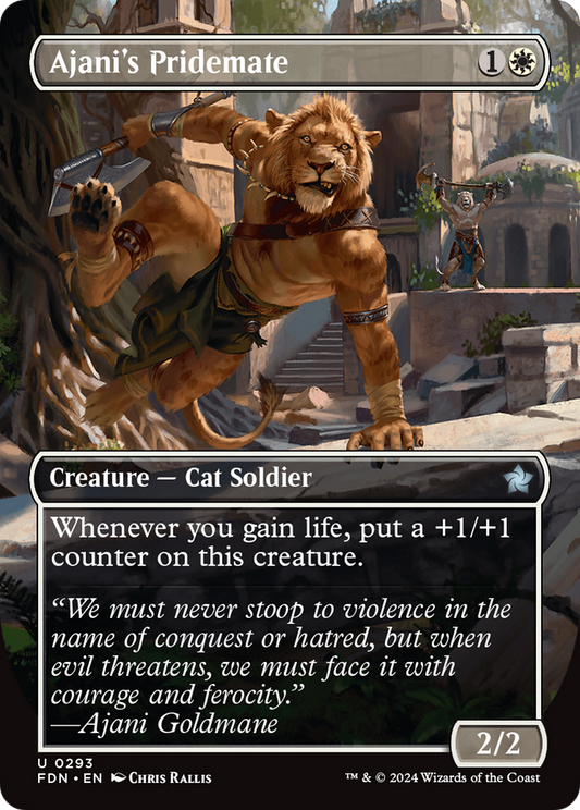 Ajani's Pridemate (Borderless) (FDN-293) - Foundations (Borderless)