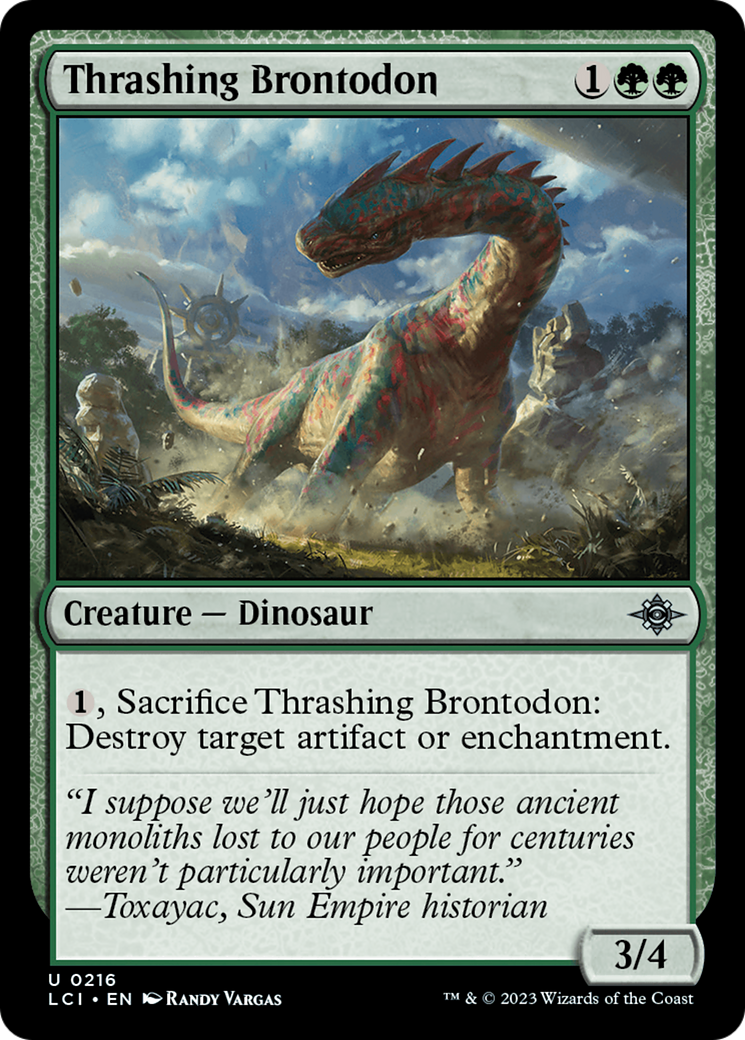 Thrashing Brontodon (LCI-216) - The Lost Caverns of Ixalan Foil