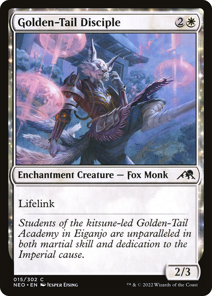 Golden-Tail Disciple (NEO-015) - Kamigawa: Neon Dynasty: (enchantment) Foil
