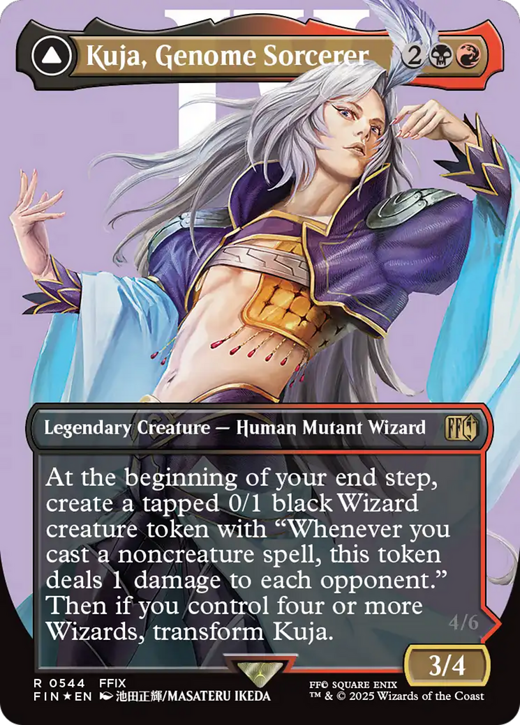 Kuja, Genome Sorcerer (Borderless) (Surge Foil) (FIN-544) - FINAL FANTASY (Borderless) Foil