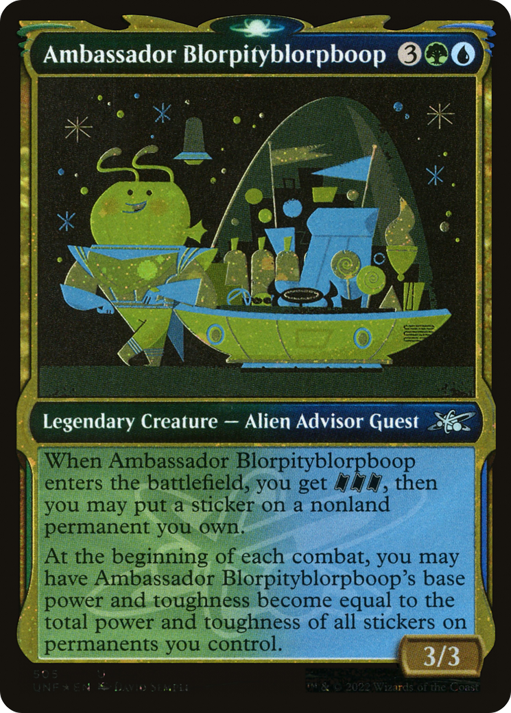 Ambassador Blorpityblorpboop (Showcase) (Galaxy Foil) (UNF-505) - Unfinity: (Showcase) Foil