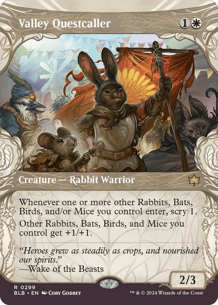Valley Questcaller (BLB-299) - Bloomburrow: (Showcase) (Borderless) Foil