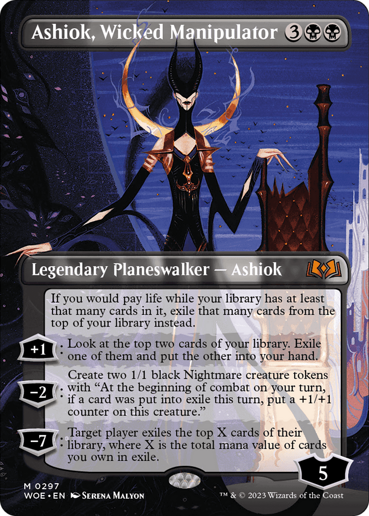 Ashiok, Wicked Manipulator (WOE-297) - Wilds of Eldraine (Borderless) Foil
