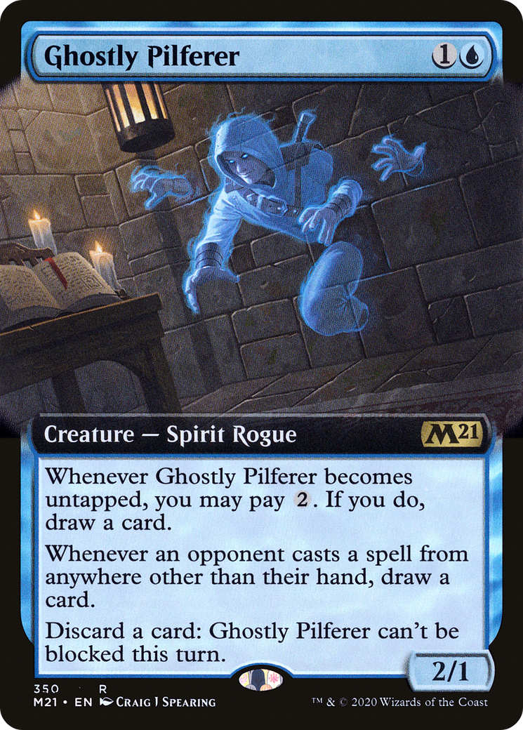 Ghostly Pilferer (Extended Art) (M21-350) - Core Set 2021: (Extended Art) Foil