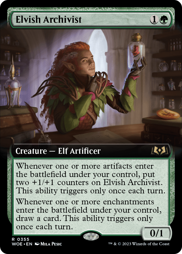 Elvish Archivist (WOE-355) - Wilds of Eldraine: (Extended Art) Foil