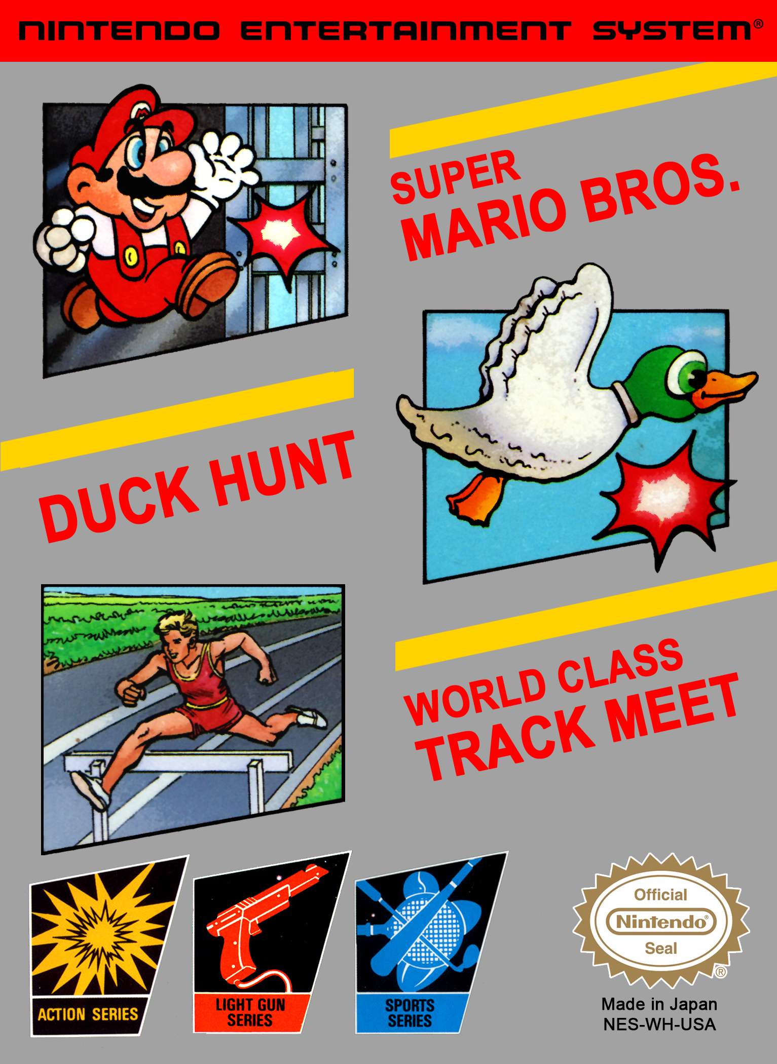 Super Mario Bros / Duck Hunt / World Class Track Meet - Nintendo (NES)