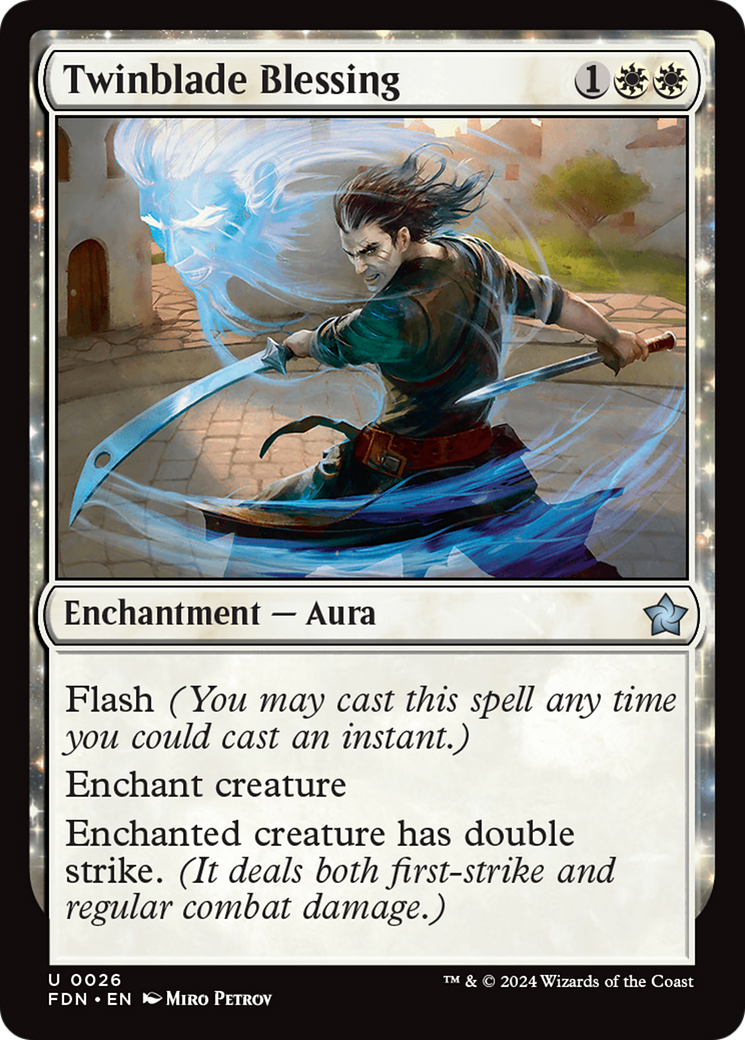 Twinblade Blessing (FDN-026) - Foundations Foil