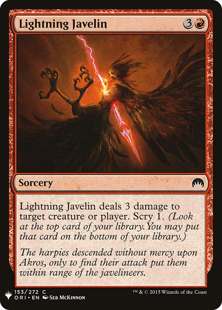 Lightning Javelin (LIST-153) - The List