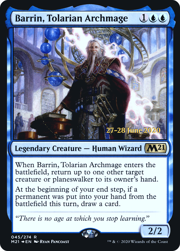 Barrin, Tolarian Archmage (PRE-045) - Core Set 2021 Promos Foil