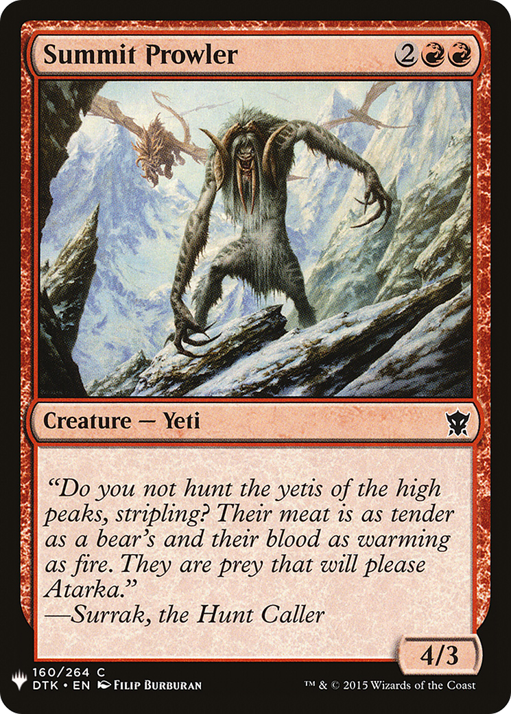 Summit Prowler (LIST-160) - The List