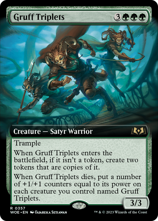 Gruff Triplets (WOE-357) - Wilds of Eldraine: (Extended Art) Foil