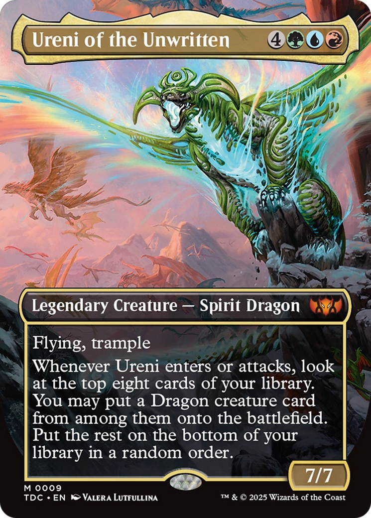 Ureni of the Unwritten (TDC-009) - Commander: Tarkir: Dragonstorm (Borderless)