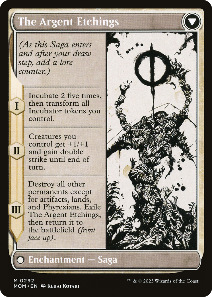 Elesh Norn // The Argent Etchings (MOM-292) - March of the Machine: (Showcase) (Borderless) Foil