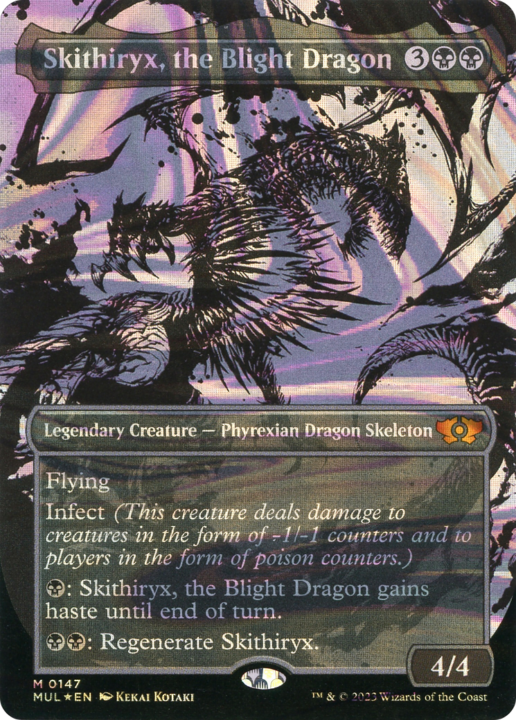 Skithiryx, the Blight Dragon (Halo Foil) (MUL-147) - Multiverse Legends: (Showcase) (Borderless) Foil